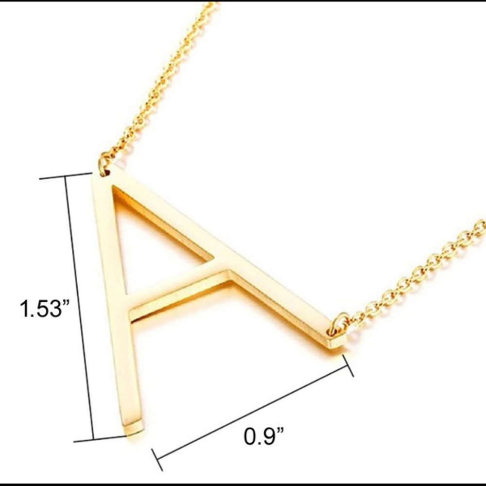 Gold Initial Necklace - Picture 5 of 5